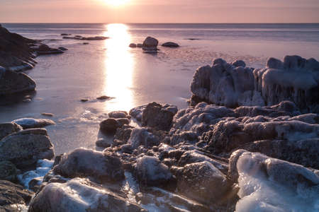 China Qinhuangdao Winter Coastの写真素材
