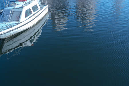 Winter sea river yachtのeditorial素材