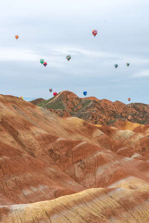Danxia Geopark, Zhangye, Gansu, Chinaのeditorial素材
