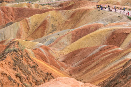 Danxia Geopark, Zhangye, Gansu, Chinaのeditorial素材