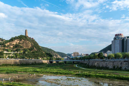 Baota Mountain, Yan'an, Shaanxi, Chinaのeditorial素材