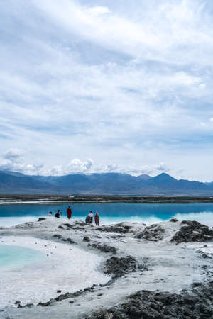 Qinghai Dachaidan Emerald Lake, Qinghai, Chinaのeditorial素材