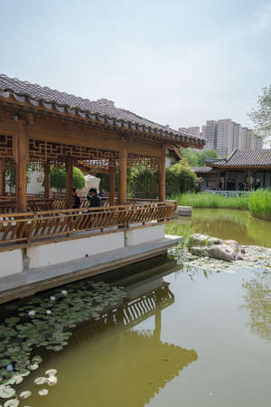 Jiangnan Style Park, Tianjin, Chinaのeditorial素材