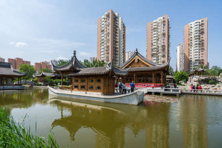 Jiangnan Style Park, Tianjin, Chinaのeditorial素材