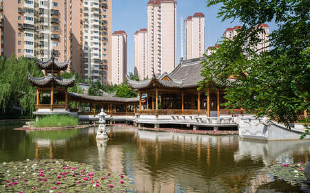 Jiangnan Style Park, Tianjin, Chinaのeditorial素材