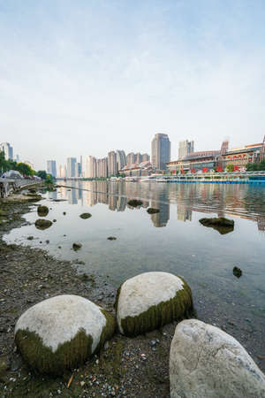 Scenery of ancient culture street in Tianjin, Chinaのeditorial素材