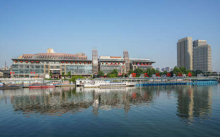 Scenery of ancient culture street in Tianjin, Chinaのeditorial素材