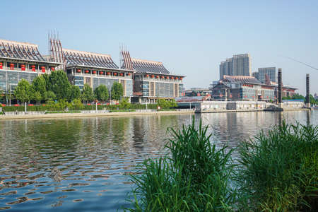 Scenery of ancient culture street in Tianjin, Chinaのeditorial素材