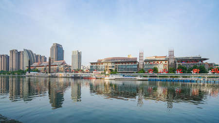 Scenery of ancient culture street in Tianjin, Chinaのeditorial素材