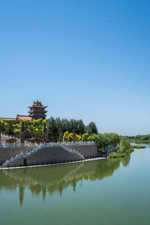 China Yellow River Tower, Qingtongxia, Ningxia, Chinaのeditorial素材