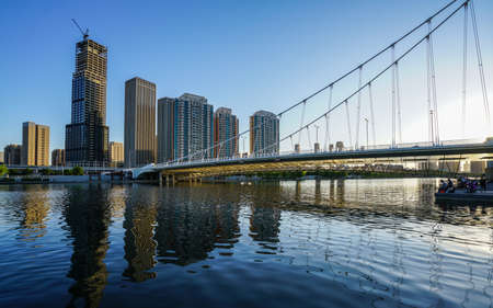 Scenery of Haihe City, Tianjin, Chinaのeditorial素材