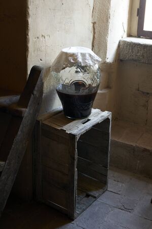 Bottle with mother of the vinegar