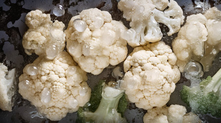 Cauliflower close-up or macro, AI generativeの素材