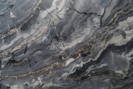 Polished dark grey granit or marble surface. AI generative stone texture backgroundの素材