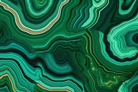 A close up of a malachite green stone surface. Generative AI.の素材