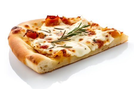 Pizza bianca - pizza without tomato sauce, usually with olive oil and cheese. Generative AI.の素材