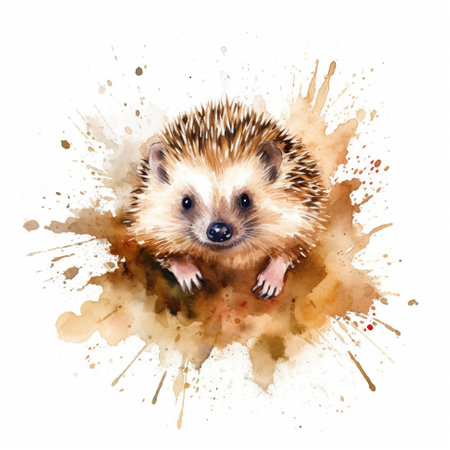 A watercolor painting of a small hedge. Generative AI.の素材