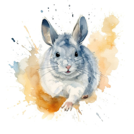 A watercolor painting of a chinie. Generative AI.の素材