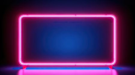A neon neon sign in a dark room. Generative AI.の素材