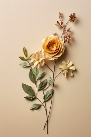 A close up of a flower on a wall. Generative AI.の素材