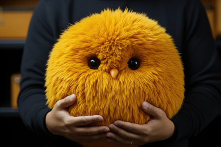 A person holding a stuffed animal in their hands.の素材