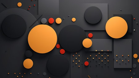 A black and orange abstract background with circles. Black Friday background.の素材