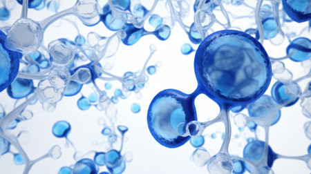 A close up of a bunch of blue balls.の素材