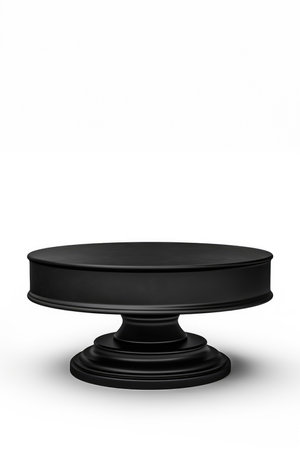 A black cake stand on a white background.の素材