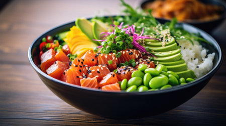 A bowl filled with lots of different types of food.の素材
