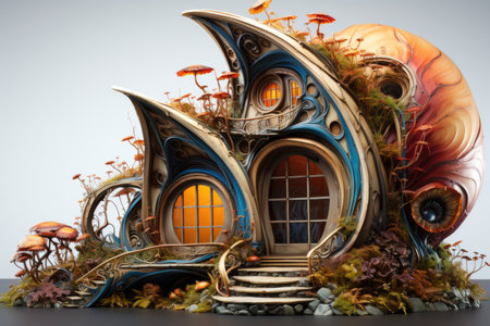 A house made out of a snail shell.の素材