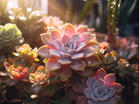 A close up of a plant with many flowers.の素材