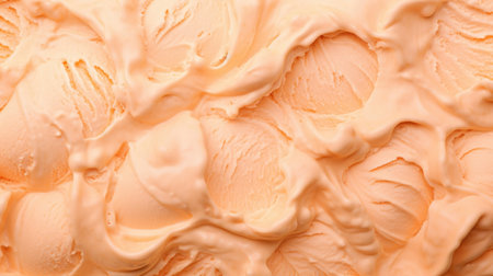 A close up of a cake with cream frosting. Peach fuzz, trendy color of the year 2024.の素材