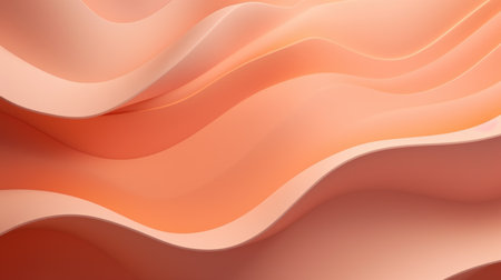 An abstract image of a wavy orange background. Peach fuzz, trendy color of the year 2024.の素材