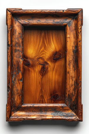 A picture of a face in a wooden frame.の素材