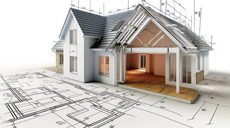 A detailed private house replica, showcasing a meticulous fusion of digital innovation and hands-on craftsmanship.の素材