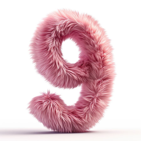 The letter s is made up of pink fur.の素材