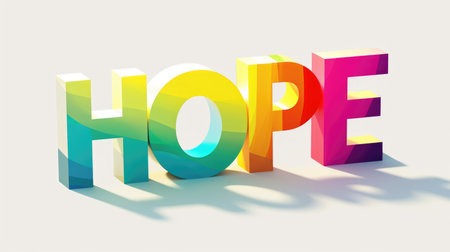 A 3d rendering of the word hope.の素材