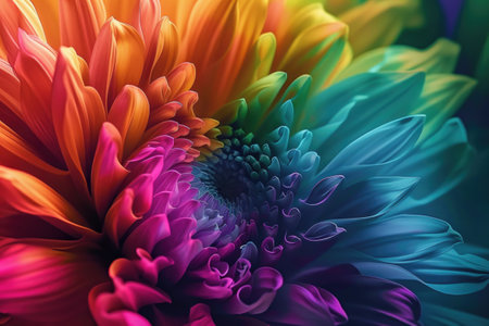 Witness the beauty of a vividly hued, multi colored flower in a captivating and close-up perspective.の素材