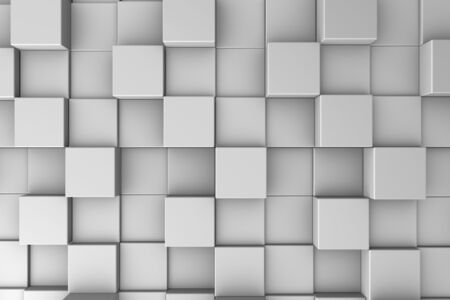 Abstract background with gray cubes set one next to anotherの写真素材