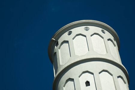 Water tower and clear blue sky in the backgroundの写真素材