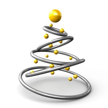 Illustration of a metallic space-like Christmas treeの写真素材