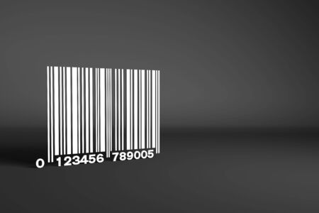 White bar code on a dark gray backgroundの写真素材