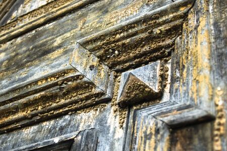 Close up view of old wooden door detail