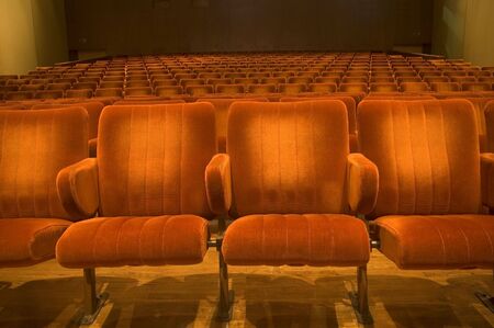 A hall with seats seen from the stageの写真素材