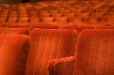 A hall with seats seen from the stageの写真素材