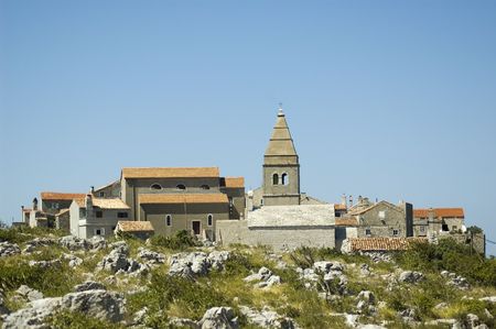 Historical village Lubenice on Cres island in Croatiaの写真素材