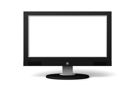16:9 TV set - LCD / plasma on white backgroundの写真素材