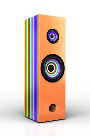 Colorful speaker/box isolated on white backgroundの写真素材