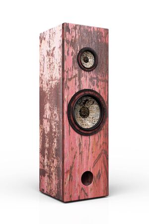 Grunge speaker/box isolated on white backgroundの写真素材