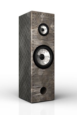 Metal speaker/box isolated on white backgroundの写真素材